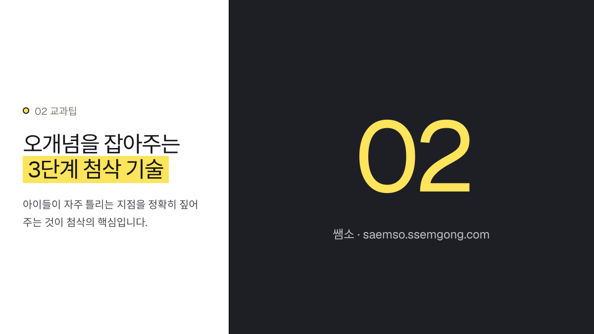 오개념을 잡아주는 3단계 첨삭 기술 — 중등 수학 서술형 수행평가, 풀이 첨삭으로 생기부 기록해요 설명 이미지