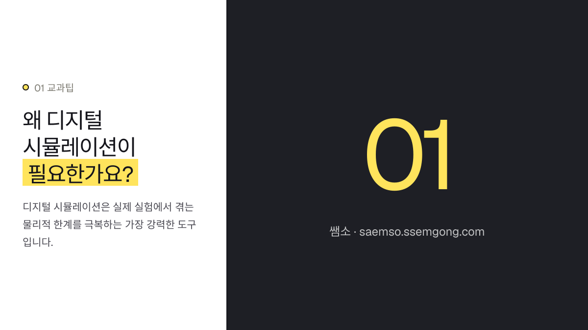 왜 디지털 시뮬레이션이 필요한가요? — AI 활용 중등 과학 수업: 디지털 시뮬레이션 탐구 설명 이미지
