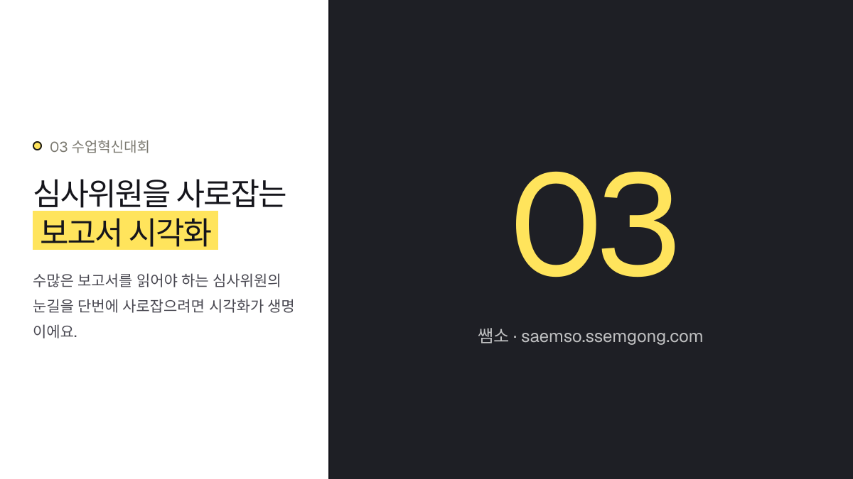 심사위원을 사로잡는 보고서 시각화 — 수업혁신대회 1등급 입상 분석, 비결을 공개합니다 설명 이미지